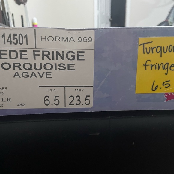 Tanner turquoise fringe boots EUC, only wore twice - Picture 9 of 10